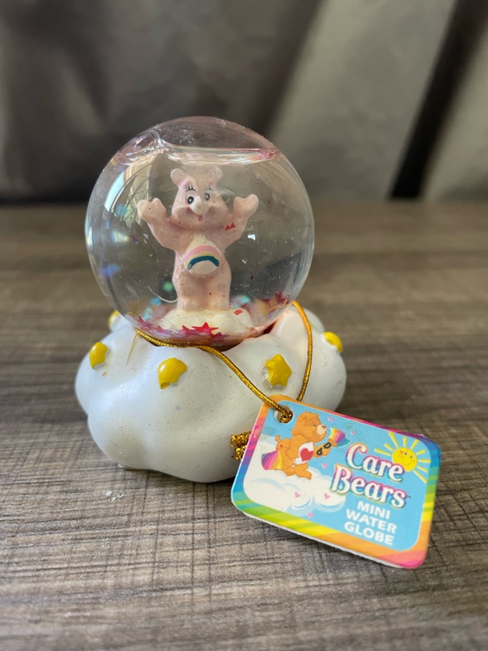Vintage Cheer Care Bear Mini Snow Globe - 2004 - American Greetings
